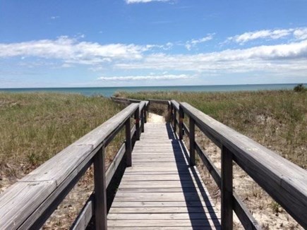 West Yarmouth Cape Cod vacation rental - Boardwalk entrance to the private beach 10 steps from our yard