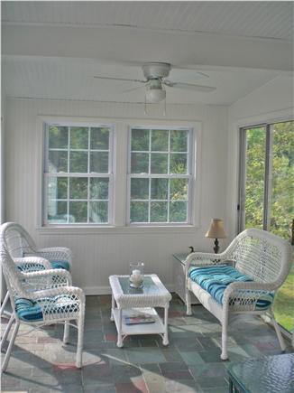 Brewster Cape Cod vacation rental - Cheery Sunroom with sliding doors to deck