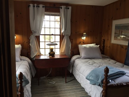 Brewster Cape Cod vacation rental - Bedroom 3, two twin beds, pond view, next to half bath.