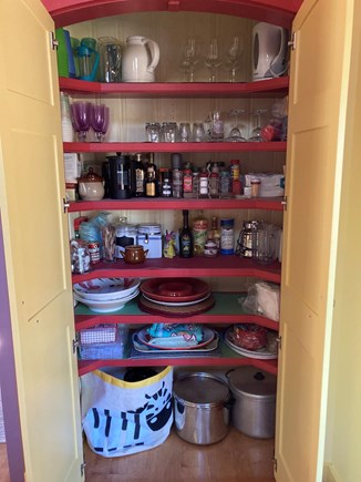 Brewster Cape Cod vacation rental - Pantry items, wine glasses, blender, electric kettle