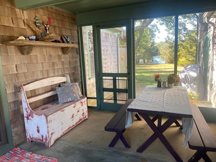 Brewster Cape Cod vacation rental - Screen Patio, Open Bench for Balls and Games, Life Preservers