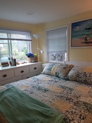 Dennisport Cape Cod vacation rental - Cottage renovated in 2021. Bedroom with view of backyard.