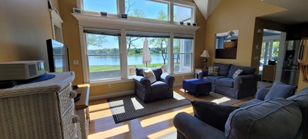 Eastham Cape Cod vacation rental - Living Room overlooking Cove. sofa & love seat & chair.