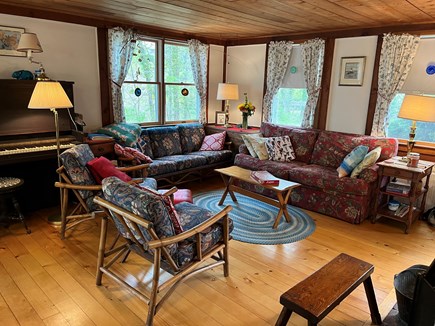 Orleans Cape Cod vacation rental - Comfortable living room with well-loved piano.  Central AC.