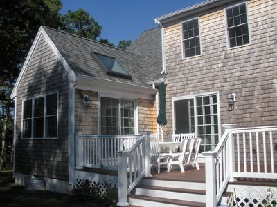 Falmouth Cape Cod vacation rental - Deck with sliding doors to dining room, sun room and master bed