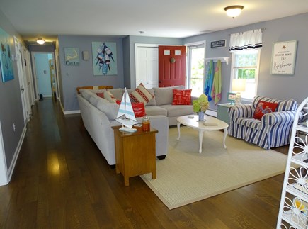 Brewster Cape Cod vacation rental - Spacious and bright living room with hardwood floors