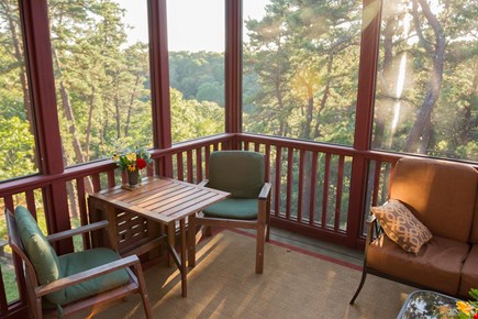 South Truro MA Cape Cod vacation rental - Dropleaf table for two (or three) on the screened porch