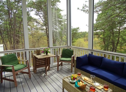 South Truro MA Cape Cod vacation rental - Dropleaf table for two (or four) on the screened porch