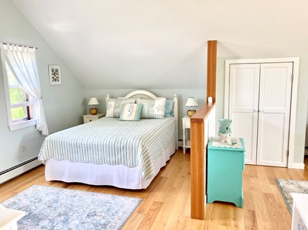 North Falmouth Cape Cod vacation rental - Queen sized bed, space separates sleeping area with half wall