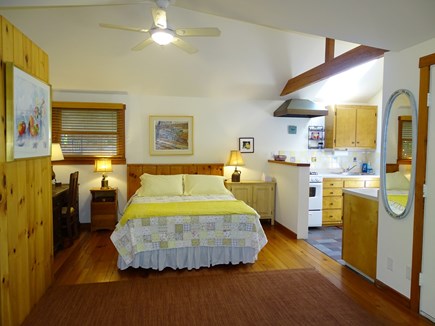 Provincetown Cape Cod vacation rental - Queen bed with desk and vaulted ceilings