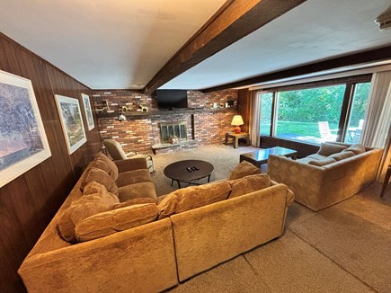 Hyannis area, by Covell's & Cr Cape Cod vacation rental - Downstairs large den with picture window & wall TV.
