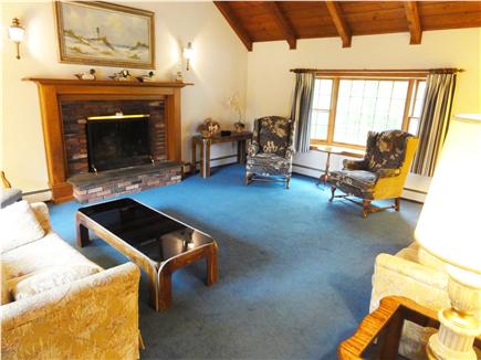 West Hyannisport Cape Cod vacation rental - Main floor living room, cathedral ceiling, great for entertaining