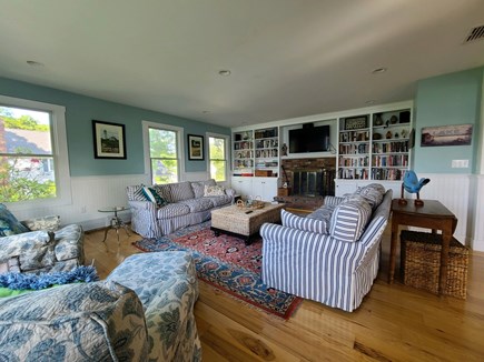 Harwich Cape Cod vacation rental - Living room- gorgeous views of Long Pond- lots of books and games