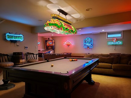 Harwich Cape Cod vacation rental - Game room with pool table, foosball table and shuffleboard table!