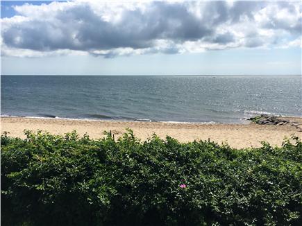 Popponesset Cape Cod vacation rental - Beach view from hightop table and shuffleboard