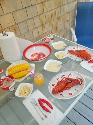 Orleans Cape Cod vacation rental - Enjoy a lobster dinner on the deck from the local seafood market.