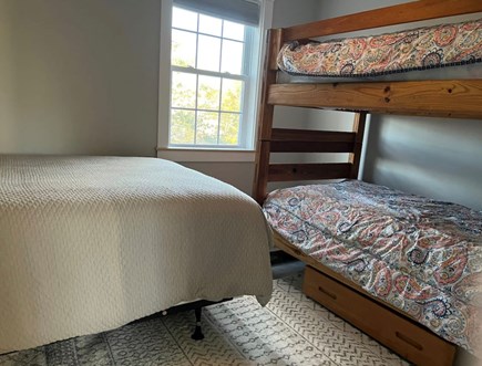 Hyannis Cape Cod vacation rental - Upstairs - Bedroom 3: one full and twin bunk beds