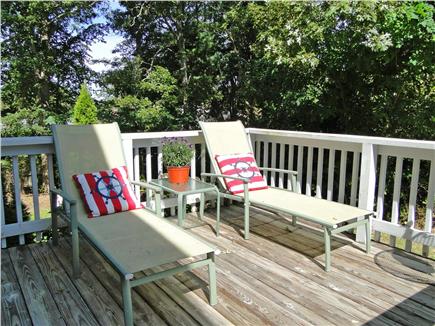 Pocasset Cape Cod vacation rental - Side deck off kitchen, perfect for morning coffee and reading