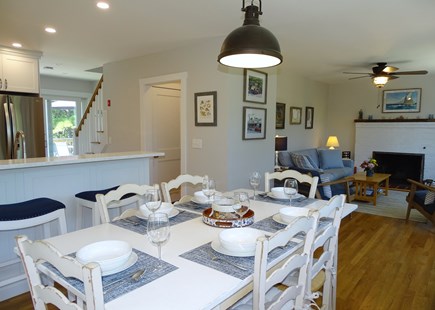 Wellfleet Cape Cod vacation rental - Dining area facing living room, kitchen, twin bedroom