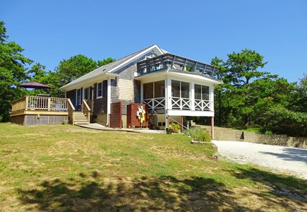 Wellfleet Cape Cod vacation rental - Large private lot – showing decks, porch and outdoor shower