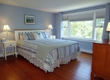 Wellfleet Cape Cod vacation rental - Queen bedroom upstairs with couch, desk