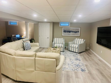 Chatham Cape Cod vacation rental - Basement family room with large TV