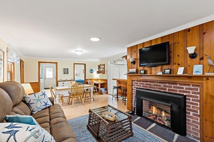 Eastham Cape Cod vacation rental - Living area with gas fireplace!
