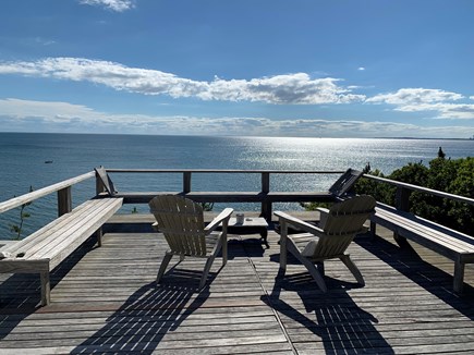 North Truro Cape Cod vacation rental - Deck overlooking the private beach and Cape Cod Bay
