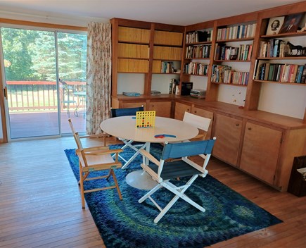 East Sandwich Cape Cod vacation rental - Books, games and puzzles or slip out to the small deck.