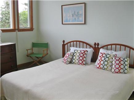 East Sandwich Cape Cod vacation rental - Green bedroom with king bed or slide apart for 2 singles.