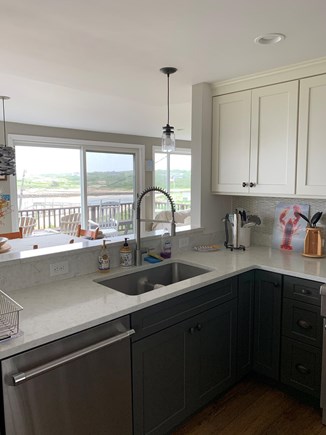 Sesuit Neck East Dennis Cape Cod vacation rental - Updated kitchen open to dining and sliders to deck