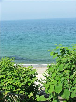 Plymouth, Manomet MA vacation rental - Stairs across from the cottage to Private Beach, view to P'town