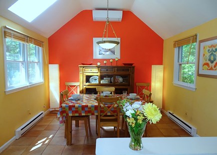 North Eastham Cape Cod vacation rental - Fun sunny dining room with vaulted ceiling