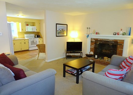 North Eastham Cape Cod vacation rental - Living room opens to kitchen and dining rooms 