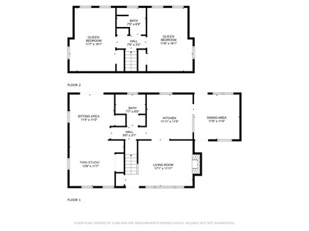 North Eastham Cape Cod vacation rental - Floor plan showing both floors of house.