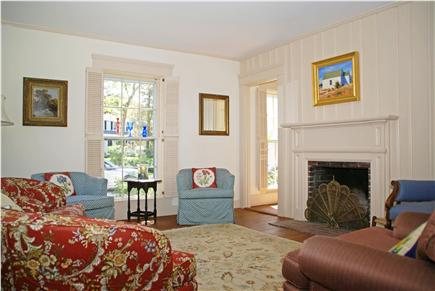 Harwichport near Bank Street B Cape Cod vacation rental - Spacious living room with fireplace