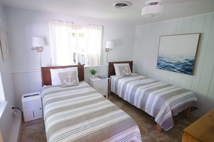 East Orleans Cape Cod vacation rental - Downstairs twin bedroom with AC - new paint and lights for 2019