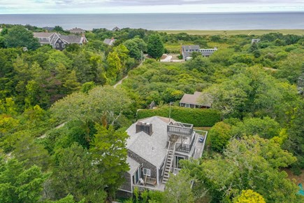 East Orleans Cape Cod vacation rental - Aerial view of ocean & home