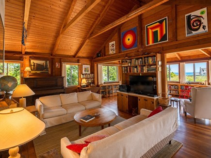 East Orleans Cape Cod vacation rental - Cozy retro living space with vaulted ceilings