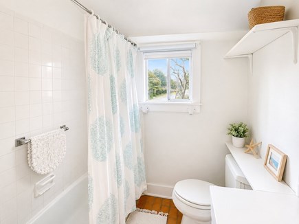 East Orleans Cape Cod vacation rental - Main level bathroom with tub/shower combo<br/><br/>