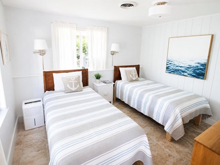 East Orleans Cape Cod vacation rental - Downstairs twin bedroom with new paint, decor, AC<br/><br/>