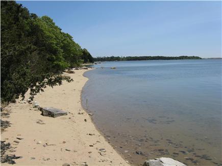 East Orleans Cape Cod vacation rental - The beach looking North toward Pochet Island