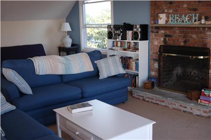 Plymouth MA vacation rental - Living room with fireplace