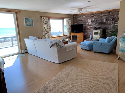 North Truro Cape Cod vacation rental - Living room facing beach with 9' slider and picture window.