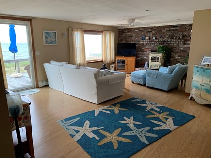 North Truro Cape Cod vacation rental - Living Room Facing beach front deck