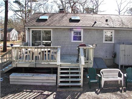 Popponesset Beach community  Cape Cod vacation rental - Backyard Deck and outdoor shower stall