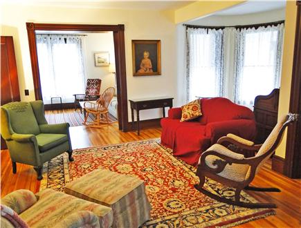 East Dennis Cape Cod vacation rental - Classic living room with 10 foot ceilings and beautiful hardwood