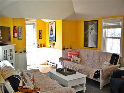 Dennis Port Cape Cod vacation rental - Living room with pull-out futons, A/C and smart TV.