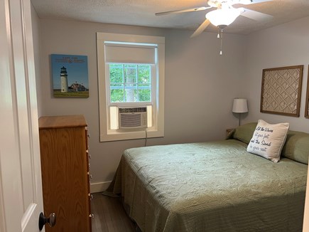 Long Pond, Harwich Cape Cod vacation rental - 2nd bedroom with queen size bed, large closet and overhead fan.