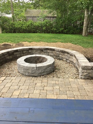 South Yarmouth Cape Cod vacation rental - Newly Landscaped yard with fire pit